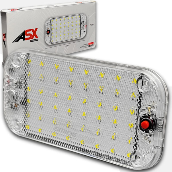 Luminária Lanterna 48led Caminhão 12v 24v Universal C/ Botão