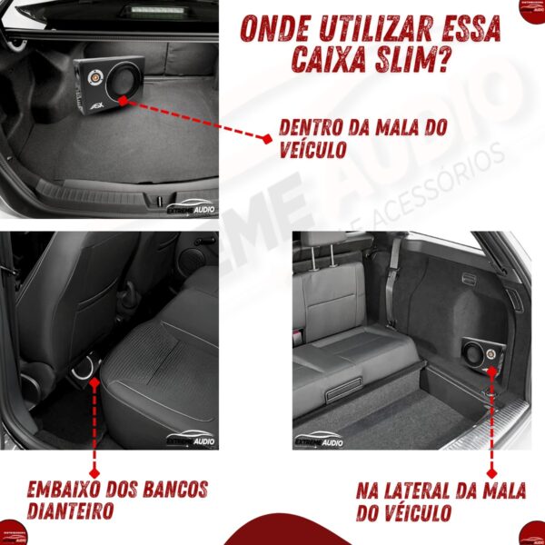 Caixa De Som Slim Asx 12v 150w Rms Automotiva Woofer Compacto - Imagem 5