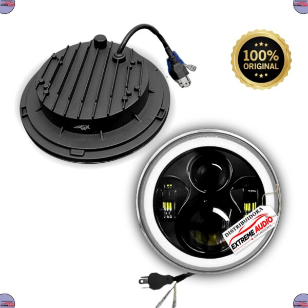 Farol Redondo 7 Polegadas LED Angel Eye DRL Seta 45W H4 ASX Universal - Imagem 6