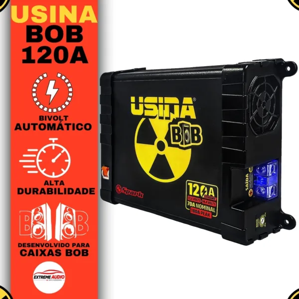 Fonte Usina 120 Amperes Som Automotivo Caixa Bob Bivolt 127/220v Bob - Imagem 2