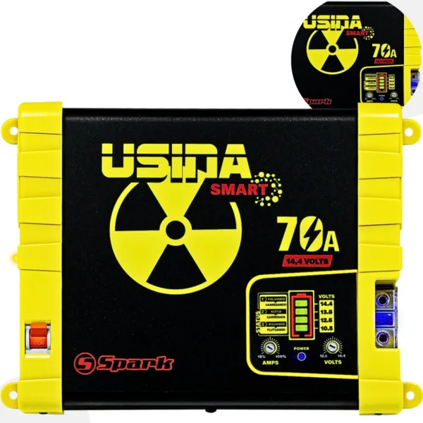Fonte Usina 70 Amperes Som Automotivo Caixa Bob Bivolt 127/220v Smart Battery Meter