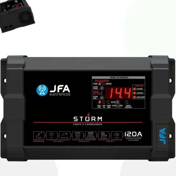 Fonte Jfa 70 Amperes Som Automotivo Bivolt 127/220v Storm C/ Voltímetro