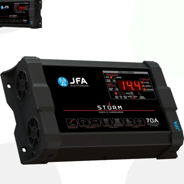 Fonte Jfa 70 Amperes Som Automotivo Bivolt 127/220v Storm C/ Voltímetro - Imagem 2