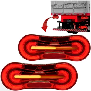 Par de Lanternas Traseira De Caminhão Led Fcs 12-24V Bivolt Lfs