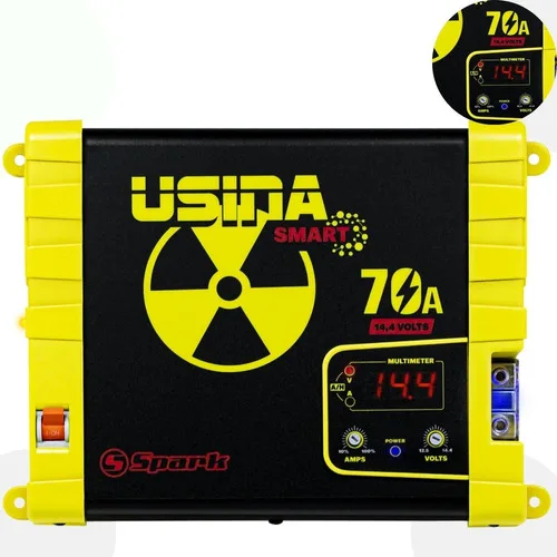 Fonte Usina 70 Amperes Som Automotivo Caixa Bob Bivolt 127/220v Smart