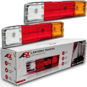 Par de Lanternas Traseira Mb Led 12-24V Bivolt C/Vigia Asx5306