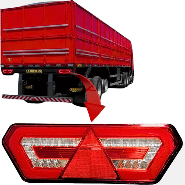 Lanterna Traseira Led Guerra Diamond Ill 3 Truch Universal12v 24v Caminhao