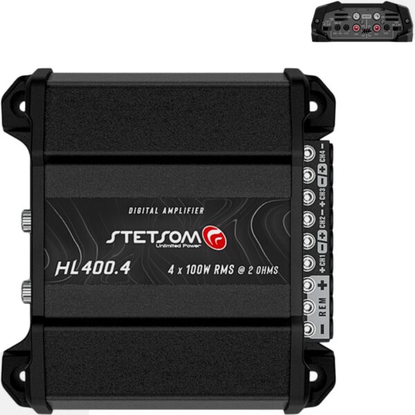 Módulo Amplificador Stetsom HL 400.4 400W RMS 4 Canais Som Automotivo 4 Ohms Bridge