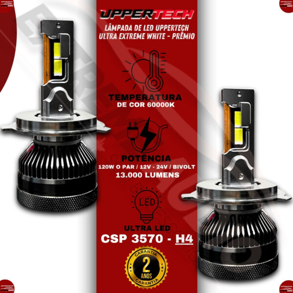 Lâmpada Led H4 Ultra Xtreme White 6000K 13000 Lumens - Imagem 8