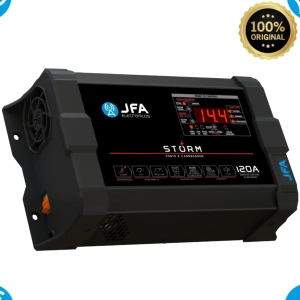 Fonte Jfa 120 Amperes Som Automotivo Bivolt 127/220v Storm C/ Voltímetro - Imagem 2