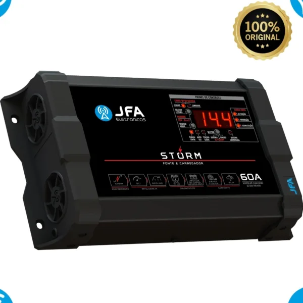 Fonte Jfa 60 Amperes Som Automotivo Bivolt 127/220v Storm C/ Voltímetro - Imagem 2