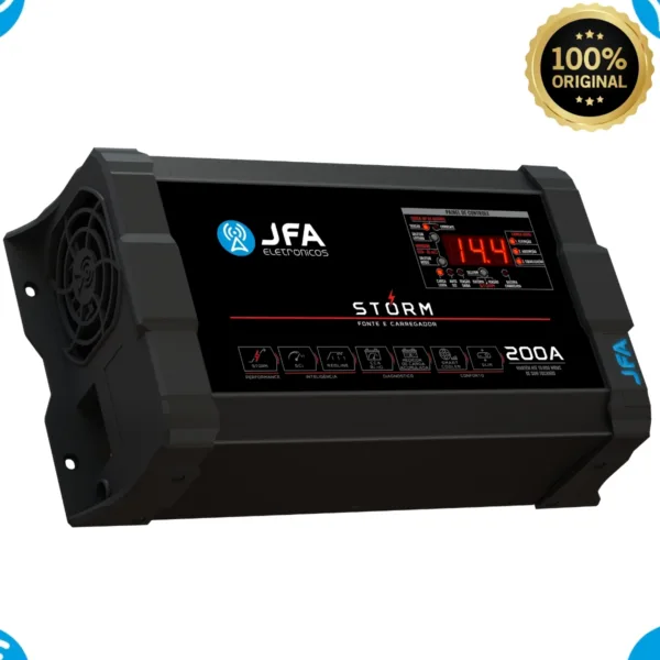 Fonte Jfa 200 Amperes Som Automotivo Bivolt 127/220v Storm C/ Voltímetro - Imagem 4