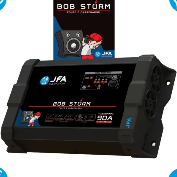 Fonte Jfa 90 Amperes Som Automotivo Caixa Bob Bivolt 127/220v Storm Bob - Imagem 3