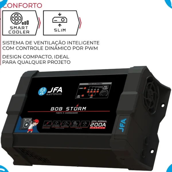 Fonte Jfa 200 Amperes Som Automotivo Caixa Bob Bivolt 127/220v Storm Bob - Imagem 3