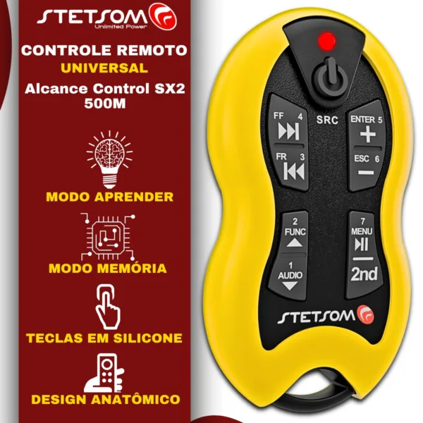 Controle Longa Distância Stetsom SX2 - 500 Metros | Cor Amarelo - Imagem 2