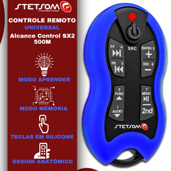 Controle Longa Distância Stetsom SX2 - 500 Metros | Cor Azul - Imagem 2