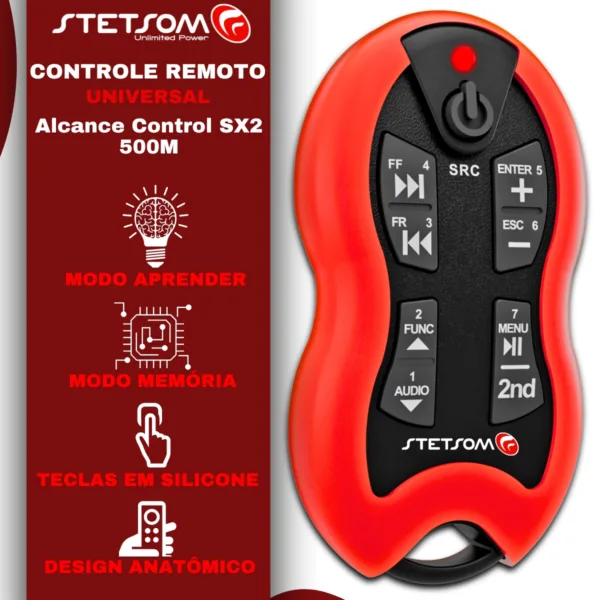 Controle Longa Distância Stetsom SX2 - 500 Metros | Cor Vermelho - Imagem 2