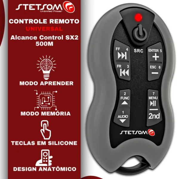 Controle Longa Distância Stetsom SX2 - 500 Metros | Cor Grafite - Imagem 2