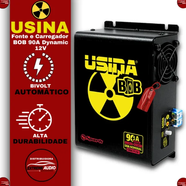 Fonte Usina 90 Amperes Som Automotivo Caixa Bob Bivolt 127/220v Bob - Imagem 2
