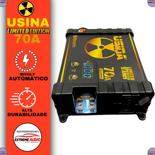 Fonte Carregadora Usina 70A Digital Limited Edition Som Automotivo Caixa Bob Bivolt 127/220v - Imagem 2