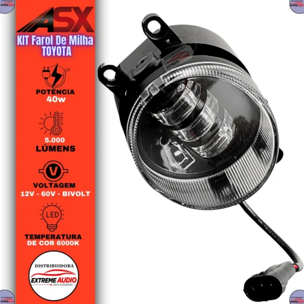 Farol de Milha ASX Toyota Led Globo Linha de Corte Lampada Led Asx - Imagem 2