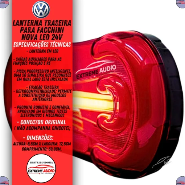 Lanterna Traseira De Caminhão Led Fcs 12-24V Bivolt Lfs - Imagem 2