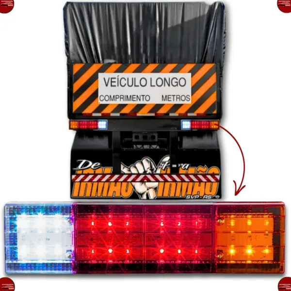 Lanterna Traseira Mb Led 12-24V Bivolt C/Vigia Asx5306 - Imagem 2