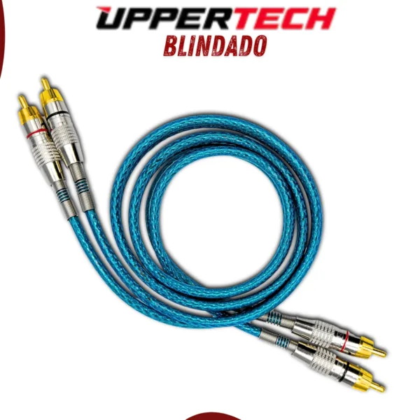 Cabo Rca Uppertech Blindado 1M 4Plugs De Saida Audio/Video Azul - Imagem 3