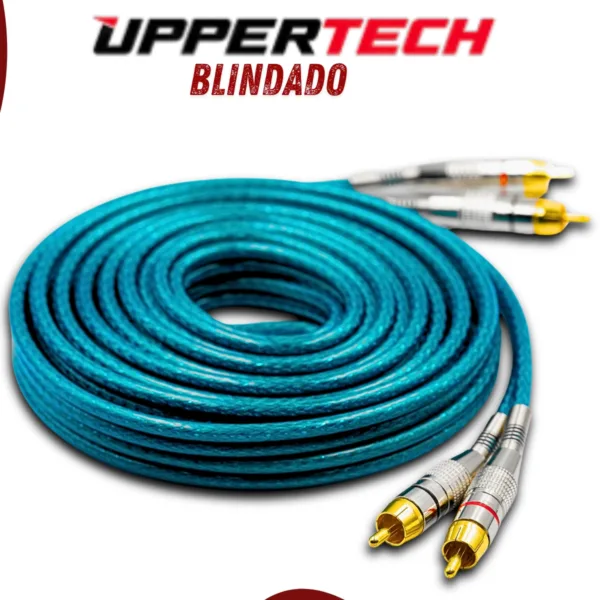 Cabo Rca Uppertech Blindado 5M 4Plugs De Saida Audio/Video Azul - Imagem 3