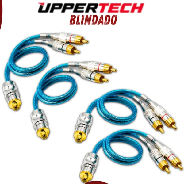 Kit Cabos Y Uppertech Plug Metal Tripla Blindagem 4 Unidades - Imagem 3