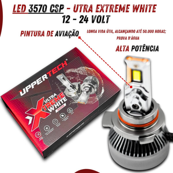 Lâmpada Led Uppertech HIR2 9012 Ultra Xtreme White 6000K 13000 Lumens - Imagem 4