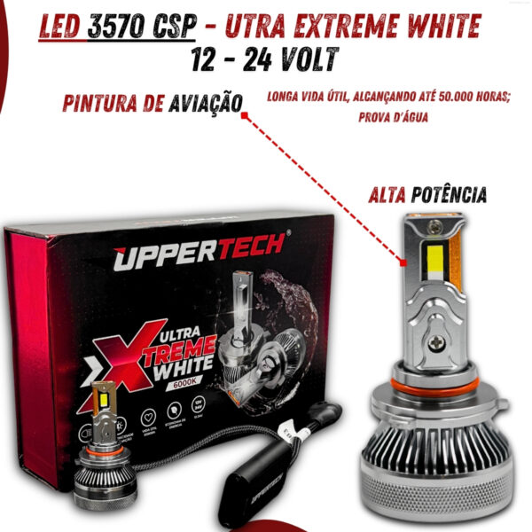 Lâmpada Led Uppertech HB3 Ultra Xtreme White 6000K 13000 Lumens - Imagem 4