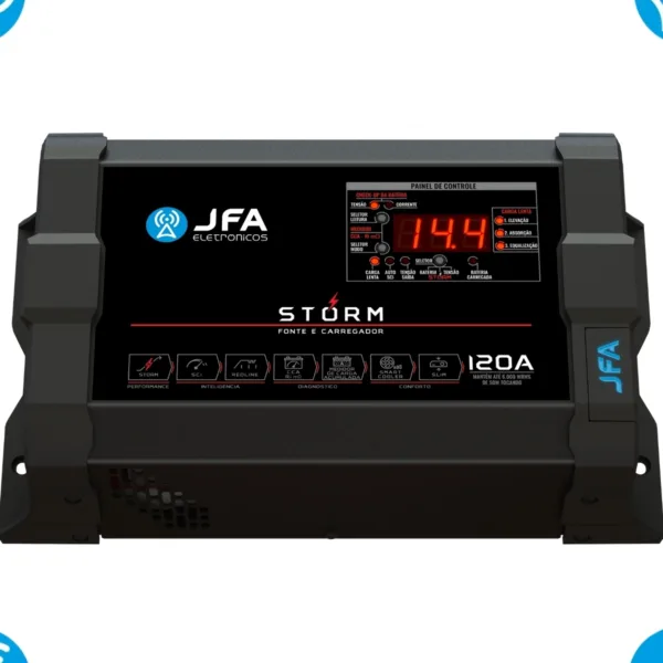 Fonte Jfa 120 Amperes Som Automotivo Bivolt 127/220v Storm C/ Voltímetro - Imagem 3