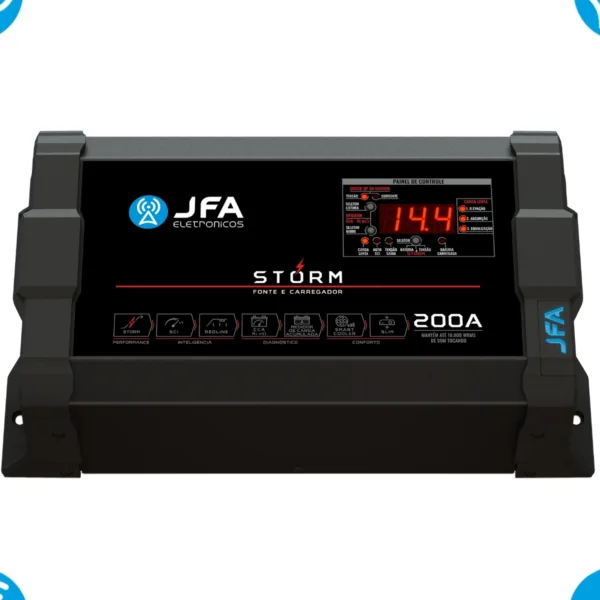 Fonte Jfa 200 Amperes Som Automotivo Bivolt 127/220v Storm C/ Voltímetro - Imagem 3