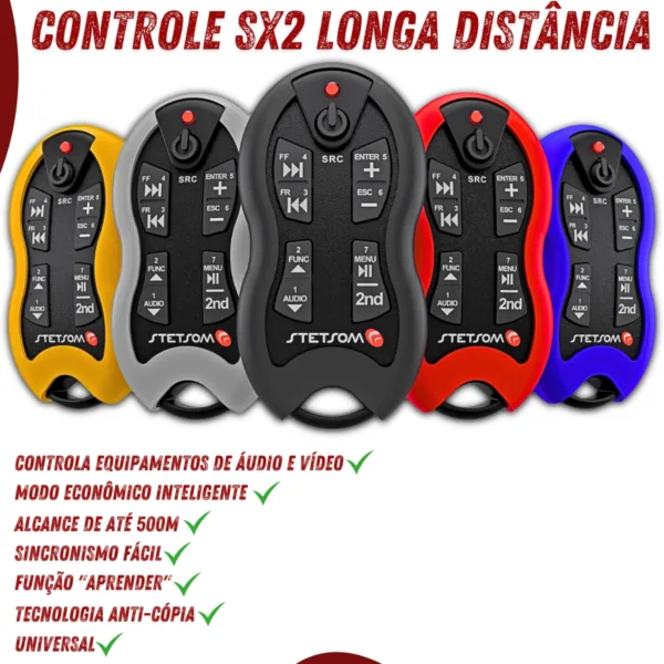 Controle Longa Distância Stetsom SX2 - 500 Metros | Cor Preto - Imagem 3
