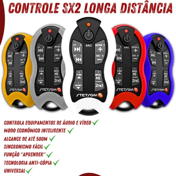 Controle Longa Distância Stetsom SX2 - 500 Metros | Cor Grafite - Imagem 3