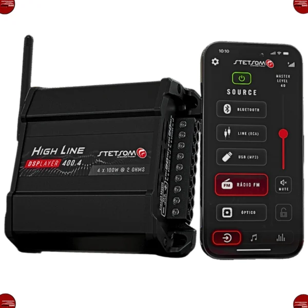 Módulo Amplificador Stetsom Hl 400.4 Display 4 Canais Som Automotivo 4 Ohms Bridge - Imagem 5