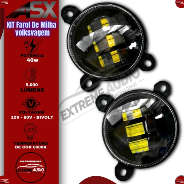 Farol de Milha ASX VW G5 Led Globo Linha de Corte Lampada Led Asx - Imagem 3