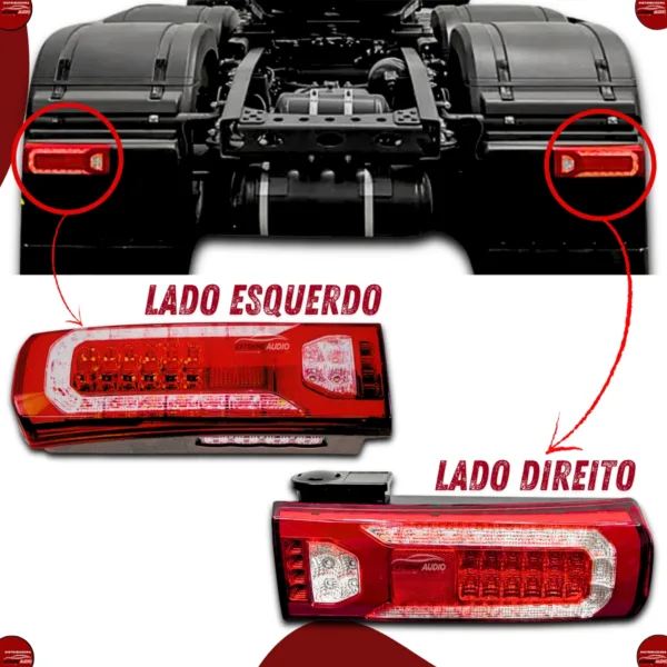Par Lanternas Traseira Led Mb New Actros Direita E Esquerda - Imagem 3