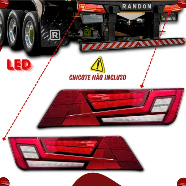 Par de Lanternas Traseira Randon New R Bivolt (12-24V) - Imagem 3