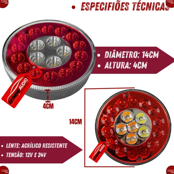 Lanterna Traseira FCR “Corujinha” LED Bivolt – Modelo LFR - Imagem 3