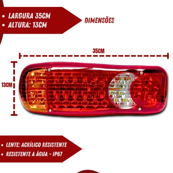 Par Lanterna Traseira Led Master Universal 12V-24V Bivolt Asx5316 - Imagem 4
