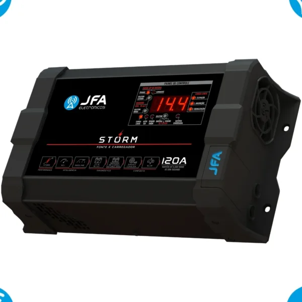 Fonte Jfa 120 Amperes Som Automotivo Bivolt 127/220v Storm C/ Voltímetro - Imagem 4