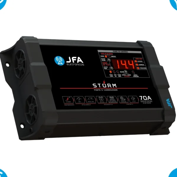 Fonte Jfa 70 Amperes Som Automotivo Bivolt 127/220v Storm C/ Voltímetro - Imagem 5