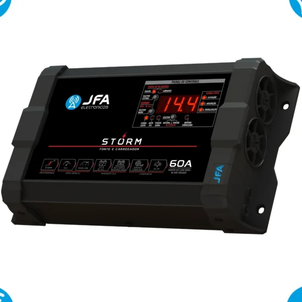 Fonte Jfa 60 Amperes Som Automotivo Bivolt 127/220v Storm C/ Voltímetro - Imagem 4
