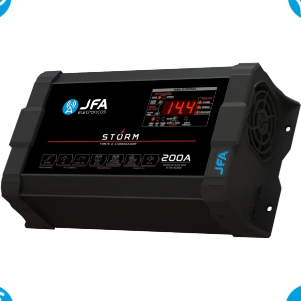 Fonte Jfa 200 Amperes Som Automotivo Bivolt 127/220v Storm C/ Voltímetro - Imagem 2