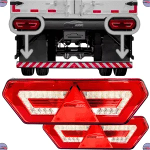 Par de Lanterna Traseira Led Guerra Diamond Ill Truch Universal12v 24v Caminhão