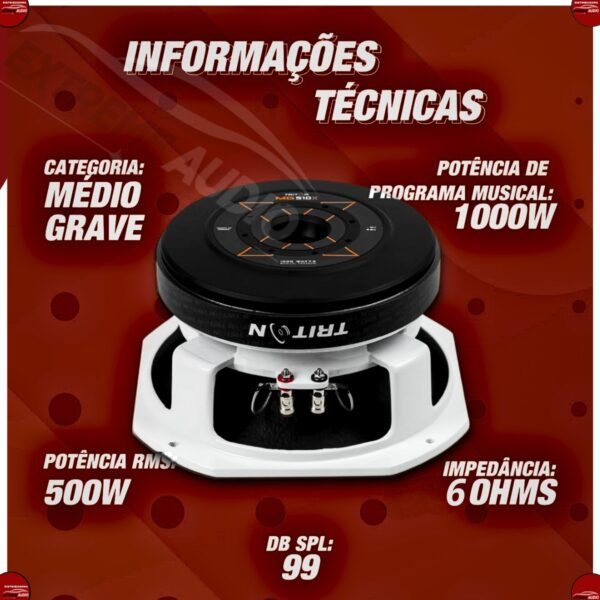 Alto Falante Triton Mg510x 500w Rms 6 Ohms - Imagem 4