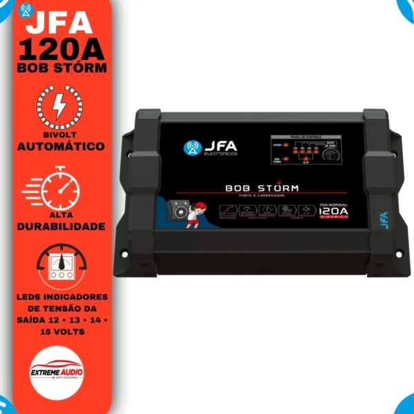 Fonte Jfa 120 Amperes Som Automotivo Caixa Bob Bivolt 127/220v Storm Bob - Imagem 4