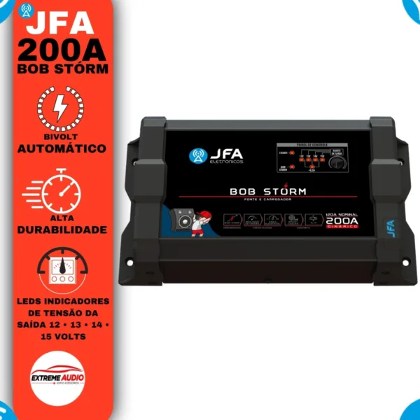 Fonte Jfa 200 Amperes Som Automotivo Caixa Bob Bivolt 127/220v Storm Bob - Imagem 5